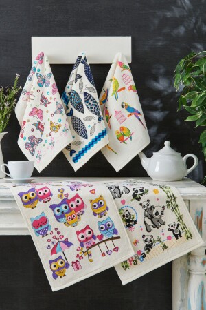 MNZ-Nora 5 قطع طباعة منشفة المطبخ مجموعة 30x50 سم - Casnack