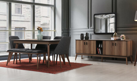 غرفة الطعام MNZ-Nora Ceviz - Cadde Yıldız