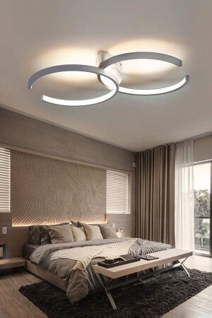 التصميم الحديث MNZ-Noris غرفة المعيشة اللون الأبيض غرفة المطبخ القاعة الأبيض LED 2 قطع الشنارة - Fer Avize