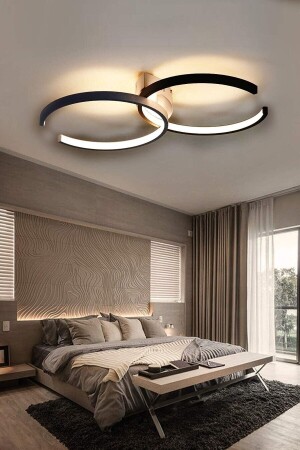 التصميم الحديث من MNZ-Noris غرفة المعيشة ذات اللون الأسود غرفة المطبخ القاعة البيضاء LED 2 قطع الشنابل NRS863 - Fer Avize