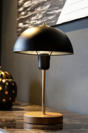 MNZ-North Home Black Metal Lampshade مع الفطر الرأس غرفة المعيشة المكتب الكافي مصباح طاولة الأعمال - Art&Gift