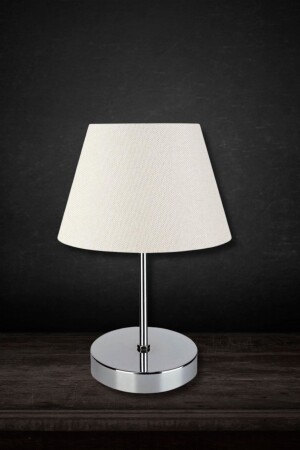 MNZ-Northern Chrome Body Lampshade Cream Gray Head Lampshade غرفة نوم AAG-2000 - Art&Gift