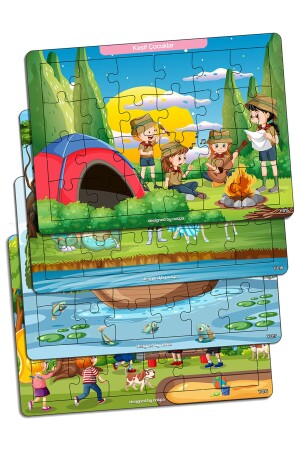 MNZ-Notpa التعليمية والتدريبية الخشب 24 قطعة اللغز المتحرك الأطفال مجموعة من 4 للأطفال 15 - Kututr