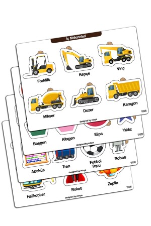 MNZ-Notpa التعليمية والتدريبية الخشب اللغز الملونة مجموعة 4 للأطفال 102 - Kututr