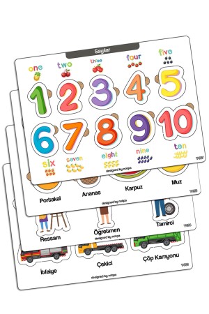 MNZ-Notpa التعليمية والتدريبية الخشب اللغز الملونة مجموعة 4 للأطفال 103 - Kututr