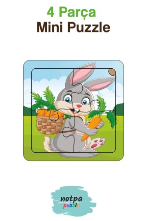 MNZ-NOTPA التعليمية والتدريبية 4 قطعة خشبية اللغز الملونة الأرنب للأطفال - Kututr