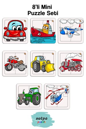 MNZ-Notpa التعليمية والتدريبية الخشب 8 قطعة 4 قطعة المركبات اللغز صغيراً مجموعة للأطفال مجموعة 8 1 - Kututr
