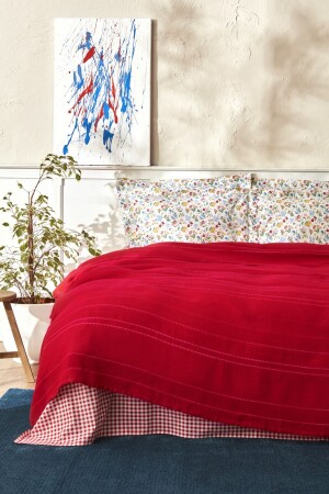 MNZ-Noya 100% قطن واحد بيك مجموعة حمراء 200 22. 14. 0025 - Karaca Home