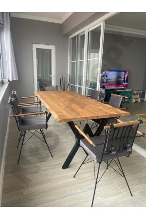 طاولة تناول الخشب الطبيعي من المفهوم من MNZ-Ntconcept - (طول 250 سم-عمق 100 سم-ارتفاع 76 سم) TYCX8YYTHN16 - NT Concept