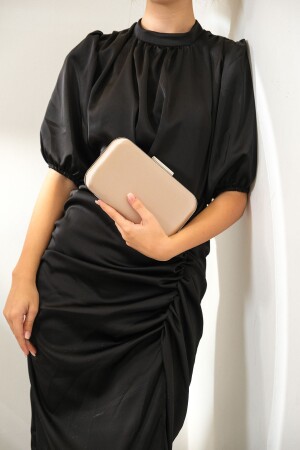 (MNZ-Nude Satin) ثوب مساء النساء حقيبة زفاف - Roza Canta