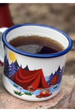 MNZ-Nurgaz Enamel White Tent Mug ko18 - campout