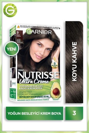 MNZ-Nutrisse التغذية المكثفة كريم دائم لون الشعر 3 بني داكن - Garnier