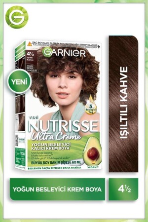 MNZ-Nutrisse مكثفة التغذية كريم دائم لون الشعر 4 1:2 بني لامع - Garnier