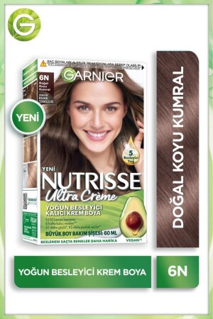 MNZ-Nutrisse التغذية المكثفة كريم دائم لون الشعر 6N طبيعي ظلام Auburn - Garnier