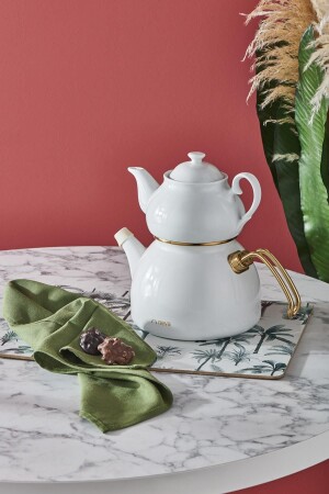 MNZ-Nv10055 علبة شاي من الميكروبيين البيضاء مع علبة شاي من البورتسلاين - Neva