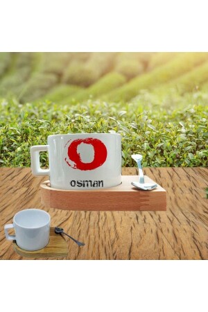 MNZ-O خطاب عثمان اسم كوب الشاي مع صناديق خشب ÇFN27081347 - Kitle Promosyon