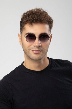 نظارات شمسية من الرجال الأسود من MNZ-Octagon Octagonal MP20DB304 - Polo55