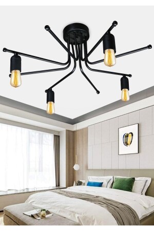MNZ-Octapod Black Metal Multi-Arm Chandelier Ayd-3315 غرفة المعيشة-المطبخ-غرفة النوم AYD-3515 - HOMİNG