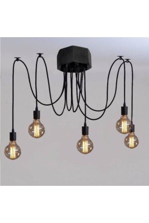 MNZ-Octopus Spider Chandelier. معلق مشهد طرازات 5 قطع مشهد صناعة يدويًا ZMR27 - Zümra Ahşap