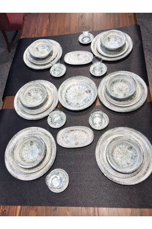 مجموعة عشاء من سلسلة MNZ-Odtol 33 قطعة لـ 6 أشخاص 76476456456456345 - Bonna Porselen