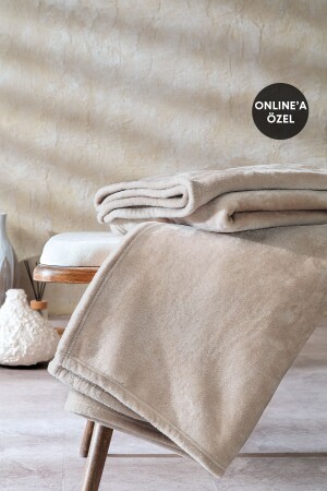 MNZ-Olenna Wellsoft Tv Blanket 140x190 - بيج - Yataş