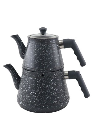 MNZ-Omar Granite Family Size Teapot Black001 - mother kitchen