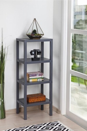 MNZ-Ombeg ديكورات 4 طبقة بلاستيكي متعدد الأغراض منظمة الحمام الزهرة وعاء رف الكتب الأنتراكيت 4 طبقة ombeg - Omaş Household Product