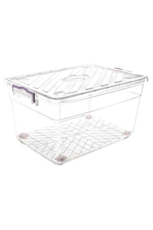 MNZ-One. جودة شفافة البلاستيك الحجم الكبير 55 لتر حاوية التخزين مع العجلات 55x35 سم ارتفاع:32 BRTN1212221819 - abnturk