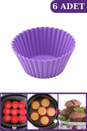 MNZ-Onikiden Airfryer لا تصلح الكعك المففن 6 قطع - متوافقة مع جميع المفريات الهواء Sl33 - Silicolife