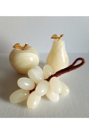 مجموعة من الفاكهة من الحجر من MNZ-Onyx 3 قطعة 009100911 - Kapadokya Onyx