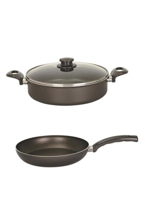 MNZ-Onyx Teflon 28 سم كعكة زهرة و 28 سم پان MHTP10775 - Mehtap