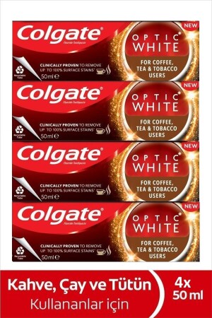 معجون أسنان بيضاء من نوع MNZ-Optic لمستخدمي الشاي والتبغ 50 مل × 4 قطع - Colgate