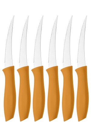 MNZ-Orange لون 6 قطع ليزر قطع محصنة متوسط الحجم الفاكهة والخضروات سكين - Kitchen Design Lab