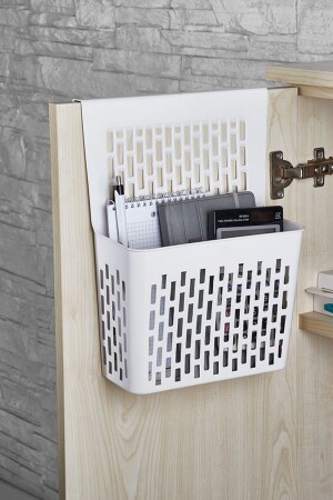 MNZ-Org-52 مطبخ قابل للتعليق خزانة الحمام منظمة منظمة مضغوطة - أبيض - Porsima