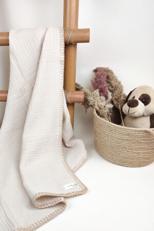 MNZ-Organic 4 طبقة مسلين غطاء الأطفال 100% القطن 100 سم × 100 سم tb4kt - la mure baby