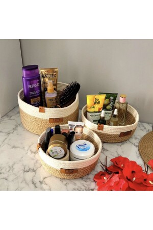 MNZ-Organizer Wicker Basket مجموعة من 3 - Epncollection