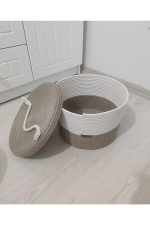 MNZ-Organizer Wicker Lid Basket TYC00539253860 - Hediyeninellitonu