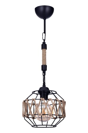 MNZ-Orion Luxe Rope Pendant واحد (أسود) VK. 1408 - VK HOME AYDINLATMA