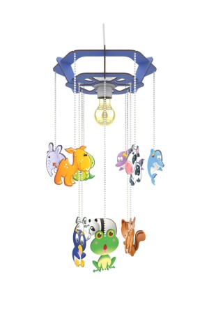 غرفة الأطفال MNZ-Oriza شمعة الإضاءة الخشبية والشمعة الزينة (الأزرق) orizmavi - KUK Design