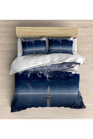 MNZ-Osso بحر زرقاء القوارب البحرية 3D نمط غطاء المرفأ مزدوج مجموعة Ossocift1038 - 3D ELSE HALI