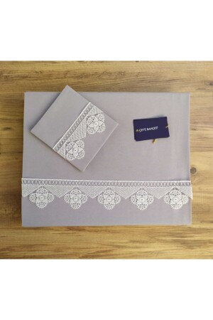 MNZ-Ottoman إبرة غراي مرتفعة غطاء غطاء مجموعة FSF5564 - Çeyiz Bahçesi