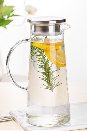 MNZ-Paçi 1400ml مريدا زجاجي جاج مع غطاء معدني CAM-400838 - Şener