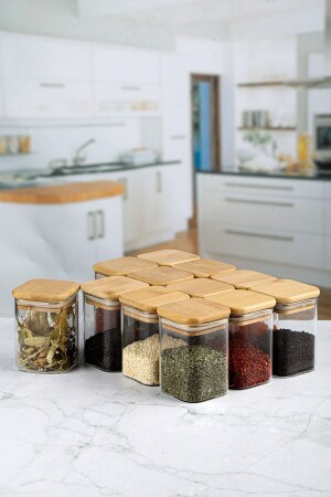 MNZ-pack من 12 200 مل مربع صناديق زجاجية من الخيزران مع المياه العالية سلسلة الفخام 200 مل المياه العالية - Karçiçeği Home