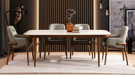 مجموعة طاولة الطعام من طراز MNZ-Padova - Cadde Yıldız