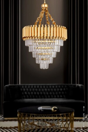 MNZ-Palmira 55' كريستال Stone Luxury Chandelier - (مصفرة بالذهب) - Avizemoda