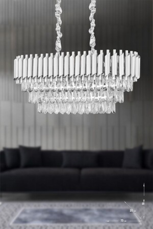 MNZ-Palmira 75x35 سم 3 طبقات كريستال الحجر القصير القصير الرفاهية القرصنة مجموعة من 6 - (الفضة-الذهب) PA-608- - Avizemoda