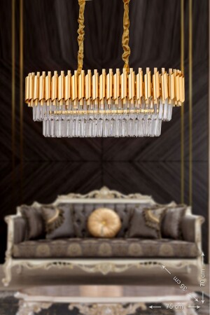 MNZ-Palmira 75x35 فاخرة كريستال الحجر الشنابل - (الذهب الأصفر) - Avizemoda