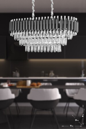 MNZ-Palmira 75x35 Cm 3 طبقات كريستال الحجر القصير القصير الراقي القرصنة مجموعة من 6 - (البلون الأسود) PA-KS - Avizemoda