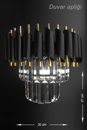 MNZ-Palmira Crystal Stone Luxury Sconce - (BLACK-GOLD) PT-800-APL-G - Avizemoda