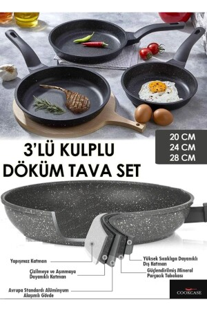 MNZ-Pan 3 Piece معدنية معدنية 4mm الجسم CCP3DT01 - COOKCASE